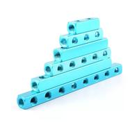 Raccords rapides, Distributeur d'air comprimé à lubrification centralisée, aluminium, 1/4 et 1/2, 2 à 12 trous, bleu(Al-04-4p)
