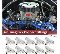 Raccords Rapides Pour Air ComprimšŠ 1/2" De Type T, Joint Rapide De Ligne D'Air En Plastique MšŠtal 1/4"Bspt 10 Piššces Blanc ArgentšŠ