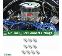 Raccords Rapides Pour Air ComprimšŠ 1/2" Filetage Male Connecteur Rapide De Ligne D'Air Plastique MšŠtal 1/8"Bspt 10 Piššces Blanc ArgentšŠ