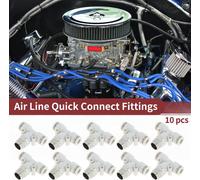 Raccords Rapides Pour Air ComprimšŠ 1/4" De Type T, Joint Rapide De Ligne D'Air En Plastique MšŠtal 1/4"Bspt 10 Piššces Blanc Ton ArgentšŠ