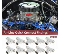 Raccords Rapides Pour Air ComprimšŠ 3/8" De Type T Raccord Rapide De Ligne D'Air En Plastique MšŠtal 1/2"Bspt 10 Piššces Blanc ArgentšŠ