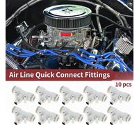 Raccords Rapides Pour Air ComprimšŠ 3/8" De Type T Raccord Rapide De Ligne D'Air En Plastique MšŠtal 1/8"Bspt 10 Piššces Blanc ArgentšŠ