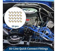 Raccords Rapides Pour Air ComprimšŠ 5/32" Filetage Male Connecteur Rapide De Ligne D'Air Plastique MšŠtal 1/4" Bspt 20 Piššces Bleu Or