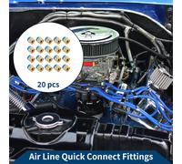 Raccords Rapides Pour Air ComprimšŠ Avec Filetage Male 3/8" Connecteur Rapide De Ligne D'Air En Plastique MšŠtal 1/2" Bspt 20 Piššces Bleu Ton Or