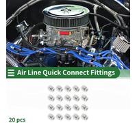 Raccords Rapides Pour Air ComprimšŠ Avec Filetage Male 3/8" Connecteur Rapide De Ligne D'Air En Plastique MšŠtal 1/2"Bspt 20 Piššces Blanc ArgentšŠ