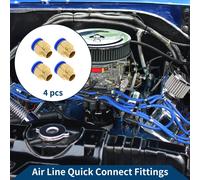 Raccords Rapides Pour Air ComprimšŠ Avec Filetage Male 5/8" Connecteur Rapide De Ligne D'Air En Plastique MšŠtal 3/8" Bspt 4 Piššces Bleu Ton Or
