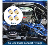 Raccords Rapides Pour Air ComprimšŠ Avec Filetage Male 5/8" Connecteur Rapide De Ligne D'Air En Plastique Et MšŠtal 1/2" Bspt 4 Piššces Bleu Ton Or
