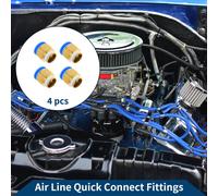 Raccords Rapides Pour Air ComprimšŠ Avec Filetage Male De 35/64" Connecteur Rapide De Ligne D'Air En Plastique MšŠtal 1/2" Bspt 4 Piššces Bleu Ton Or