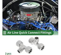 Raccords Rapides Pour Air ComprimšŠ En Cuivre NickelšŠ En Forme De T 1/2" Joint Rapide De Ligne D'Air 1/4"Bspt 2 Piššces Ton ArgentšŠ