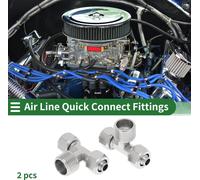 Raccords Rapides Pour Air ComprimšŠ En Cuivre NickelšŠ En Forme De T 3/8" Joint Rapide De Ligne D'Air 3/8"Bspt 2 Piššces Ton ArgentšŠ