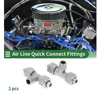 Raccords Rapides Pour Air ComprimšŠ En Cuivre NickelšŠ En Forme De T 5/16" Joint Rapide De Ligne D'Air 1/8"Bspt 2 Piššces Ton Argent