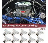 Raccords Rapides Pour Air ComprimšŠ En Plastique Et MšŠtal En Forme De T 1/4" 3/8"Bspt 10 Piššces Blanc ArgentšŠ