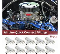 Raccords Rapides Pour Air ComprimšŠ En Plastique Et MšŠtal En Forme De T 3/8" 1/4"Bspt 10 Piššces Blanc ArgentšŠ