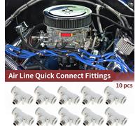 Raccords Rapides Pour Air ComprimšŠ En Plastique Et MšŠtal En Forme De T 35/64" 1/4"Bspt 10 Piššces Blanc ArgentšŠ