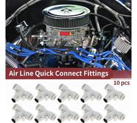 Raccords Rapides Pour Air ComprimšŠ En Plastique Et MšŠtal En Forme De T 5/16" 1/4"Bspt 10 Piššces Blanc ArgentšŠ