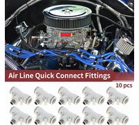 Raccords Rapides Pour Air ComprimšŠ En Plastique Et MšŠtal En Forme De T 5/8" 1/4"Bspt 10 Piššces Blanc ArgentšŠ