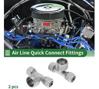 Raccords Rapides Pour Air ComprimšŠ En T 3/8" En Cuivre NickelšŠ 1/2"Bspt 2 Piššces Ton ArgentšŠ