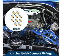 Raccords Rapides Pour Air ComprimšŠ Filetage Male 1/2" Connecteur Rapide De Ligne D'Air En Plastique MšŠtal 3/8" Bspt 10 Piššces Bleu Ton Or