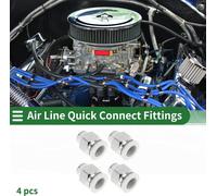 Raccords Rapides Pour Air ComprimšŠ Filetage Male 35/64" Connecteur Rapide De Ligne D'Air En Plastique MšŠtal 3/8"Bspt 4 Piššces Blanc ArgentšŠ