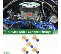 Raccords š€ Air š€ Encliquetage 1/4" Filetage Femelle Connecteur Rapide Pour Tuyau š€ Air Plastique MšŠtal 3/8"BSPT 5 Pcs Bleu Ton Or