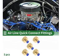 Raccords š€ Air š€ Pousser Pour Connecter 1/4" Filetage Femelle Raccord Rapide Pour Ligne D'Air Plastique MšŠtal 1/2"BSPT 5 Pcs Bleu DoršŠ