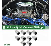 Raccords š€ Air š€ Pousser Pour Connecter 35/64" Filetage Male Connecteur Rapide Pour Tuyau D'Air Plastique MšŠtal 1/2"BSPT 10 Pcs Noir Ton ArgentšŠ
