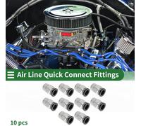 Raccords š€ Air š€ Pousser Pour Connecter 5/16" Filetage Male Connecteur Rapide De Ligne D'Air Plastique MšŠtal 1/4"BSPT 10 Pcs Noir Ton ArgentšŠ