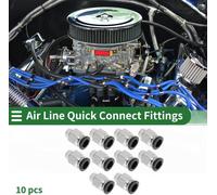 Raccords š€ Air š€ Pousser Pour Connecter 5/16" Filetage Male Connecteur Rapide De Ligne D'Air Plastique MšŠtal 1/8"BSPT 10 Pcs Noir Ton ArgentšŠ