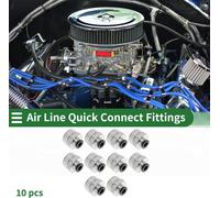 Raccords š€ Air š€ Pousser Pour Connecter Filetage Male 1/4" Connecteur Rapide De Ligne D'Air Plastique MšŠtal 1/2"BSPT 10 Pcs Noir Ton ArgentšŠ