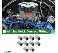 Raccords š€ connexion rapide pour conduits d'air 3/8" filetage male en plastique et mšŠtal 1/2"BSPT 10 piššces noir ton argentšŠ