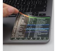 Raccourcis Mac OS (2 pièces), feuille d'autocollants de raccourci clavier de référence, adhésif sans résidus - Taille : 8,6 x 8,9 cm - Vinyle laminé coloré - Compatible avec Intel MacBook Air/Pro/iMac/Mini