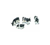 Figurines vaches noires et blanches - TOMY - Lot de 4 - Accessoires pour la gamme Britains