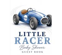 Race car baby shower guest book boy hardcover blank lined