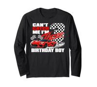 Race Car Racing 3rd Birthday Can’t Catch Me I'm 3 Bday Boy Manche Longue