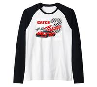 Race Car Racing 3rd Birthday Can’t Catch Me I'm 3 Bday Boy Manche Raglan