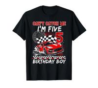 Race Car Racing 5ème Anniversaire Boy Can't Catch Me I'm Five T-Shirt Graphique avec Valeur