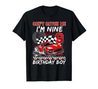 Race Car Racing 9e Anniversaire Boy Can't Catch Me I'm Nine T-Shirt Graphique avec Valeur
