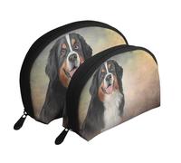 Race de Chien drôle Portrait de Bouvier Bernois, Trousse de Maquillage Coquille Femme Petit Porte-Monnaie Trousse de Toilette Trousse à cosmétiques 2 pièces