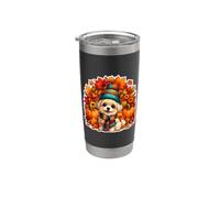 Race de chien maltais automne citrouille Thanksgiving Gobelet isotherme en acier inoxydable double paroi