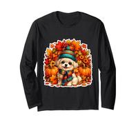 Race de Chien Maltais Automne Citrouille Thanksgiving Manche Longue