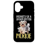 Race de Chien Morkie, propriété d'un Morkie pourri et gâté Coque pour iPhone 16