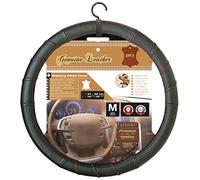 Race Sport 2505FL1 Couvre Volant Cuir, Noir/Surpiqure Rouge