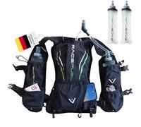 RaceFuel Sac à dos d'hydratation ultra léger pour marathon, sac à dos de trail, gilet d'hydratation, sac à dos de vélo pour la course, la randonnée, les hommes et les femmes (avec 2 bouteilles souples
