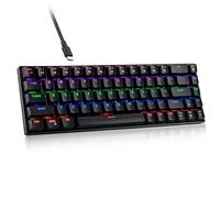 RaceGT Mechanical Gaming Keyboard,60 Percent Wired Gaming Keyboard, RGB Mechanical Keyboard with Blue Switch, Multi LED Backlit 67 Keys Ultra-Compact Mini Gaming Keyboard for PC Computer Desktop Black