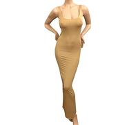 Racer pour Femme avec Nageur Jersey Plus Longue d'été Desire Clothing Maxi Robe Kaki XL