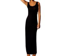 Racer pour Femme avec Nageur Jersey Plus Longue d'été Desire Clothing Maxi Robe Noir L