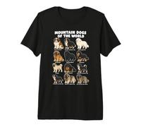 Races De Chiens De Montagne Tableau De Dessin Animé Mignon T-Shirt Haut de Gamme