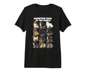 Races De Chiens De Montagne Tableau De Dessin Animé Mignon T-Shirt Haut de Gamme