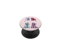 Races de Chiens Mignonnes avec cœurs pour Les Mamans et Les Amoureux des Chiens PopSockets PopGrip Adhésif