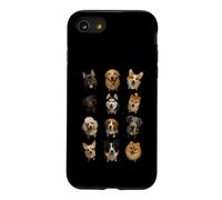 Races de Chiens Portrait de Grille réaliste pour Amoureux des Chiens et Chats Cadeaux Coque pour iPhone SE (2020) / 7/8